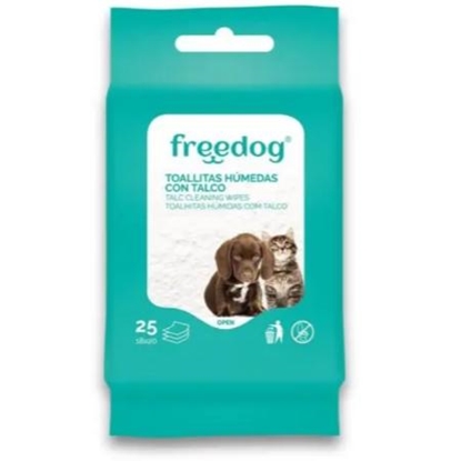 Picture of FREEDOG Baby Powder Pocket Wipes | 25-Pack Gentle Pet Wipes